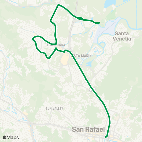 Marin Transit San Rafael (Downtown - Smith Ranch Road) map