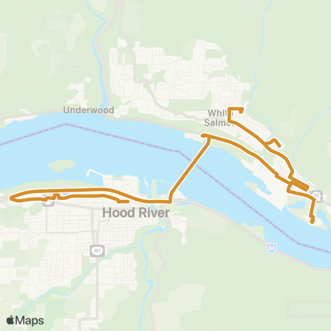 Mount Adams Transportation Service White Salmon - Hood River map