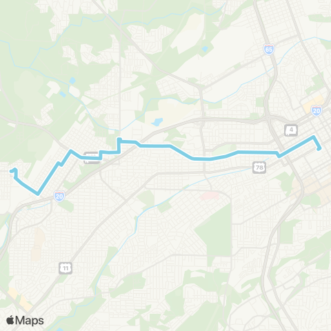 MAX Transit Ensley Wylam Fairfield map