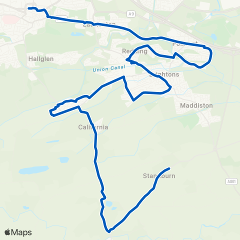 Midland Bluebird (McGill's Scotland East) Post Office - St Andrew`S Church (Stop 3) map