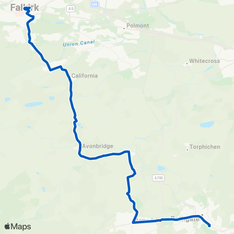 Midland Bluebird (McGill's Scotland East) Craigbank Road - Asda (Stance 1) map