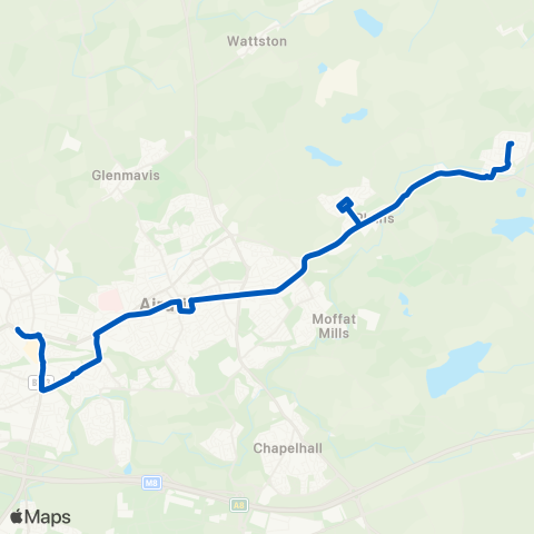 Midland Bluebird (McGill's Scotland East) Bus Stance - Craigsmile map