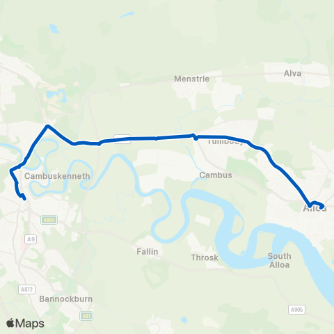 Midland Bluebird (McGill's Scotland East) Shillinghill (Stance 3) - Bus Sta (Stance 13) map