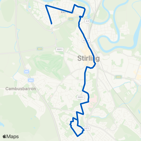 Midland Bluebird (McGill's Scotland East) Weaver Row - Turning Circle map