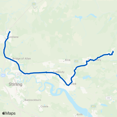 Midland Bluebird (McGill's Scotland East) Queen Victoria Sch - The Ness Turning Circle map