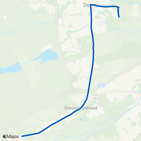 Midland Bluebird (McGill's Scotland East) Denny High School - Kerr Crescent map