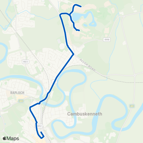 Midland Bluebird (McGill's Scotland East) Stance A - University Bus Hub map