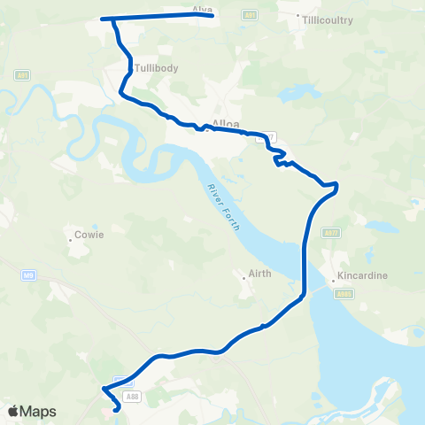 Midland Bluebird (McGill's Scotland East) Dickies Wells - Forth Val Royal Hosp (Stance 3) map