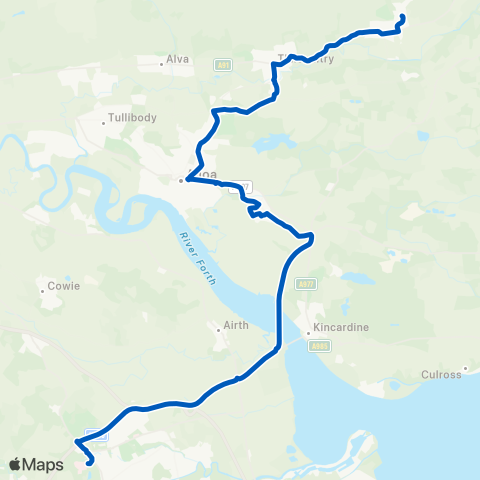 Midland Bluebird (McGill's Scotland East) Forth Val Royal Hosp (Stance 3) - The Ness Turning Circle map