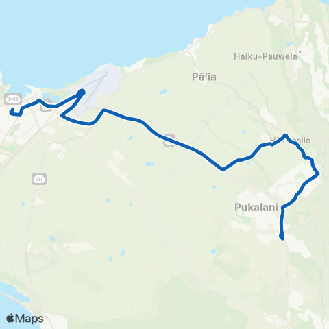 Maui Bus Upcountry Islander map