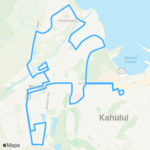 Maui Bus Wailuku Loop map