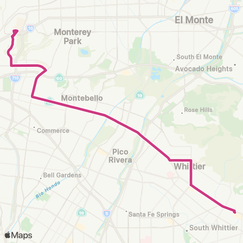 Montebello Bus Lines Whittier Blvd map