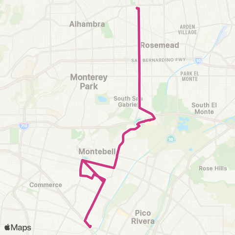 Montebello Bus Lines San Gabriel Blvd map