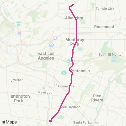 Montebello Bus Lines Garfield Ave map