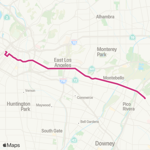 Montebello Bus Lines Beverly Blvd map