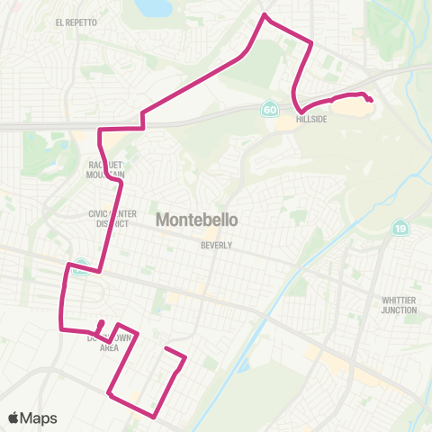 Montebello Bus Lines Wilcox Ave map