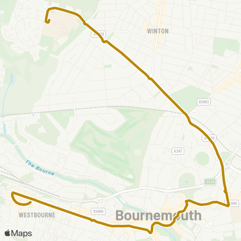 morebus The Westbourne - Bournemouth Univ (Stand F) map