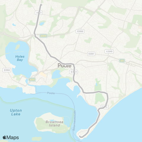 morebus Ferry Approach - Poole Grammar School map