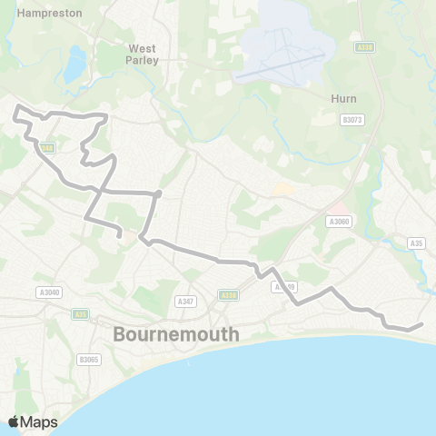 morebus Bournemouth Univ (Stop G) - St Peters Sch map