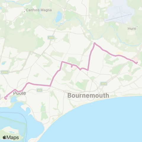 morebus Bus Sta (Stand L) - Royal Bournemouth Hosp (Stop C) map