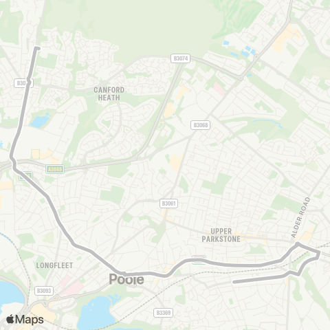 morebus Penn Leigh - Poole Grammar School map