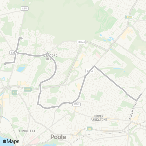 morebus Alder Parade - Parkstone Grammar School map