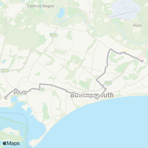 morebus Bus Sta (Stand A) - Royal Bournemouth Hosp (Stop B) map