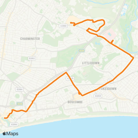 morebus Castlepoint (Stop E) - Bournemouth Square (Stand Q) map