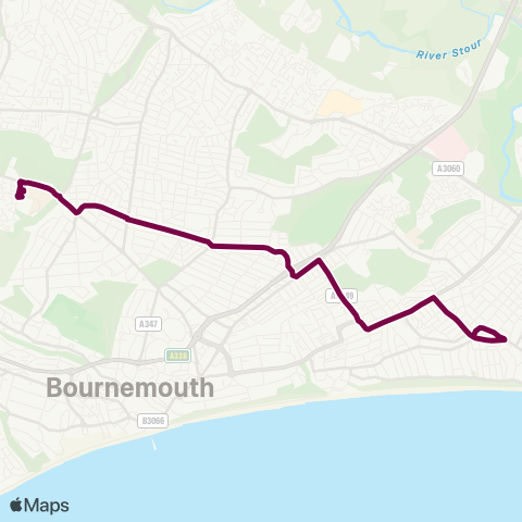 morebus Douglas Mew - Bournemouth Univ (Stand D) map