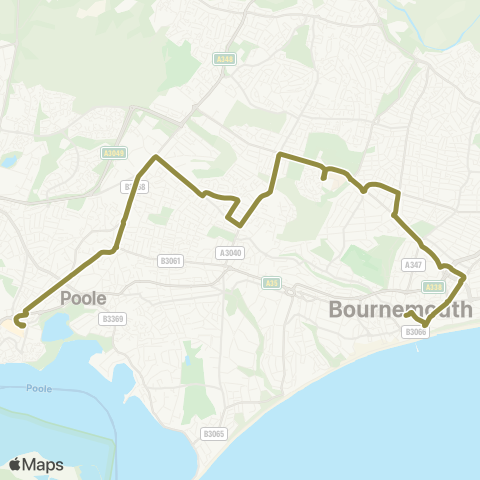 morebus Bournemouth Square (Stand S) - Bus Sta (Stand M) map