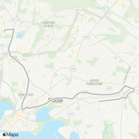 morebus Penn Leigh - Parkstone Grammar School map