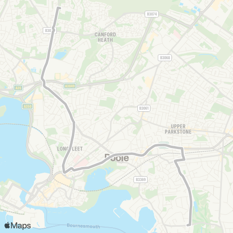 morebus Compton Avenue - Poole Grammar School map