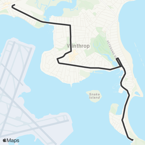 MBTA Point Shirley - Orient Hts Sta via Winthrop Ctr map