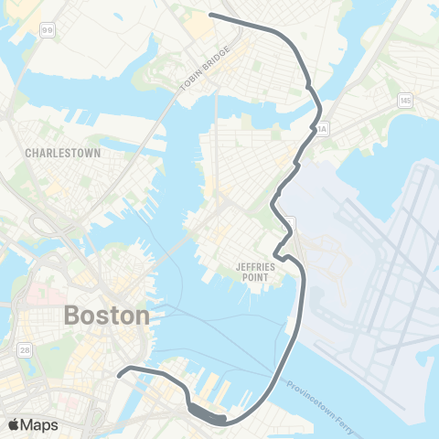 MBTA Chelsea Station - South Station map