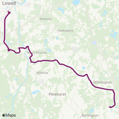 MBTA Lowell - Anderson / Woburn map