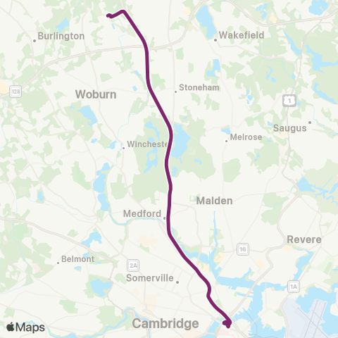 MBTA Anderson / Woburn - N Station (Express) map