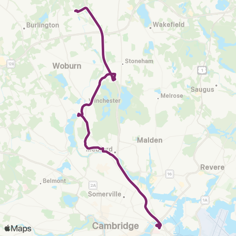 MBTA Anderson / Woburn - N Station (Local) map