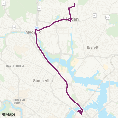 MBTA Oak Grove - North Station map