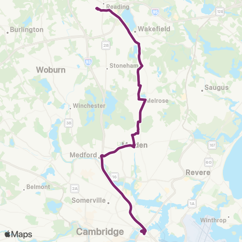 MBTA Reading - North Station map