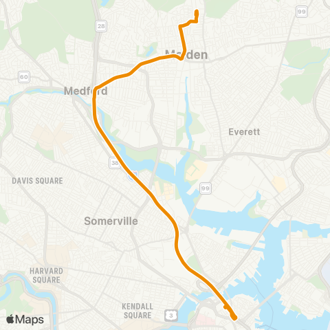 MBTA Oak Grove - North Station (Express) map