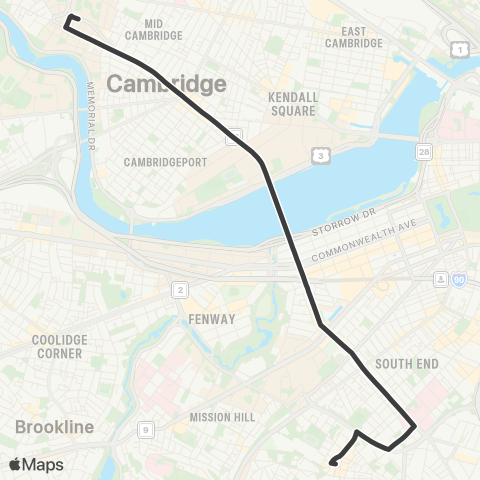 MBTA Harvard Square - Nubian Station map