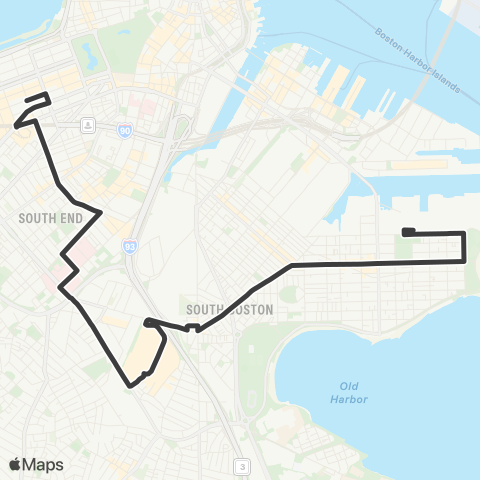 MBTA City Point - Copley Square map