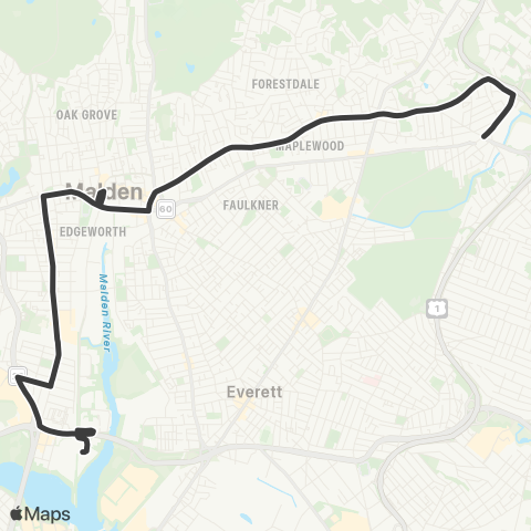 MBTA Linden Square - Wellington Station map