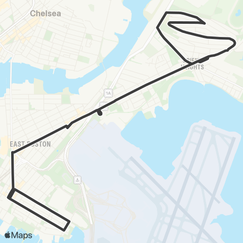 MBTA Orient Heights Station - Jeffries Point map