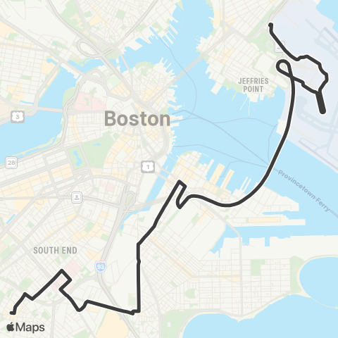 MBTA Logan Airport Terminals - Nubian Station map