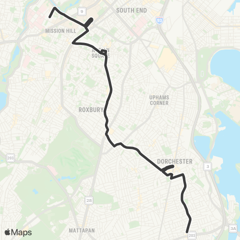 MBTA Fields Corner Sta - Kenmore or Ruggles Sta map