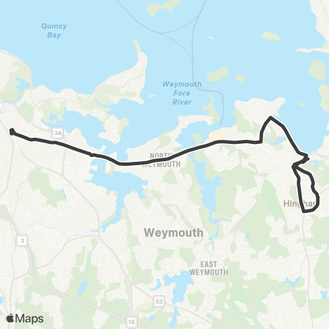 MBTA Hingham Depot - Quincy Center Station map