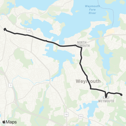 MBTA East Weymouth - Quincy Center Station map