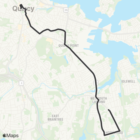 MBTA Weymouth Landing - Quincy Center Station map