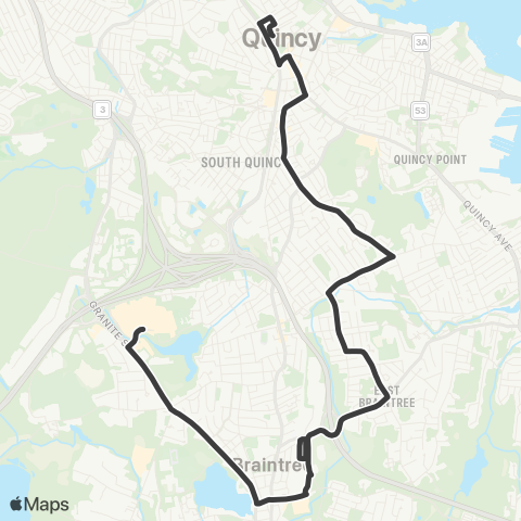 MBTA S Shore Plaza - Quincy Center Station map